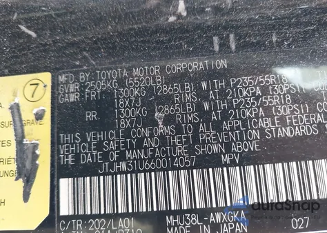 2006 Lexus Rx 400H z USA, uszkodzony, nr VIN JTJHW31U660014057